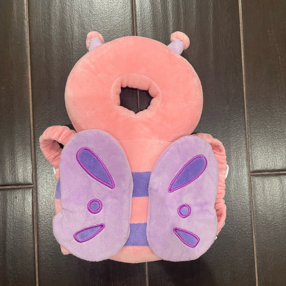 Baby Walker Head Protector Backpack Pink Butterfly - Picture 2 of 3